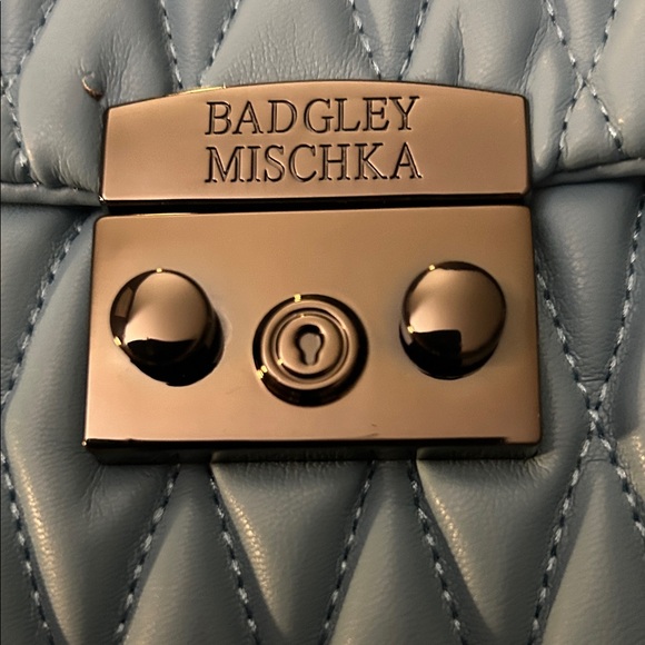 Badgley Mischka Quilted Messenger in Gorgeous Tiffany Blue NWT $149 Retail - Picture 4 of 10